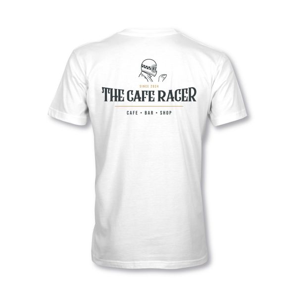 MYHEM KUSTOMZ Unisex Regular T-Shirt (MY60002) / Cafe Racer Lettering, weiss