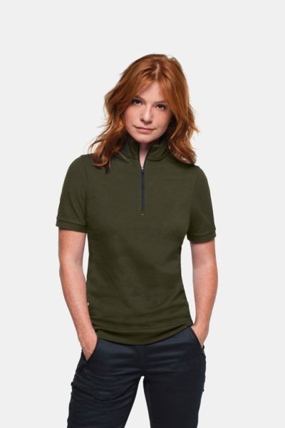 HAKRO Modell 334 - Damen Zip-Shirt Piqué MIKRALINAR® ECO