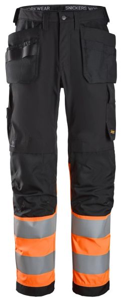 6239 Snickers High-Vis-Arbeitshose mit Holstertaschen Warnschutzklasse 1