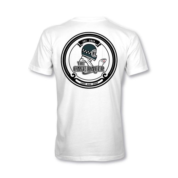 MYHEM KUSTOMZ Unisex Regular T-Shirt (MY60002) / Cafe Racer Classic, weiss